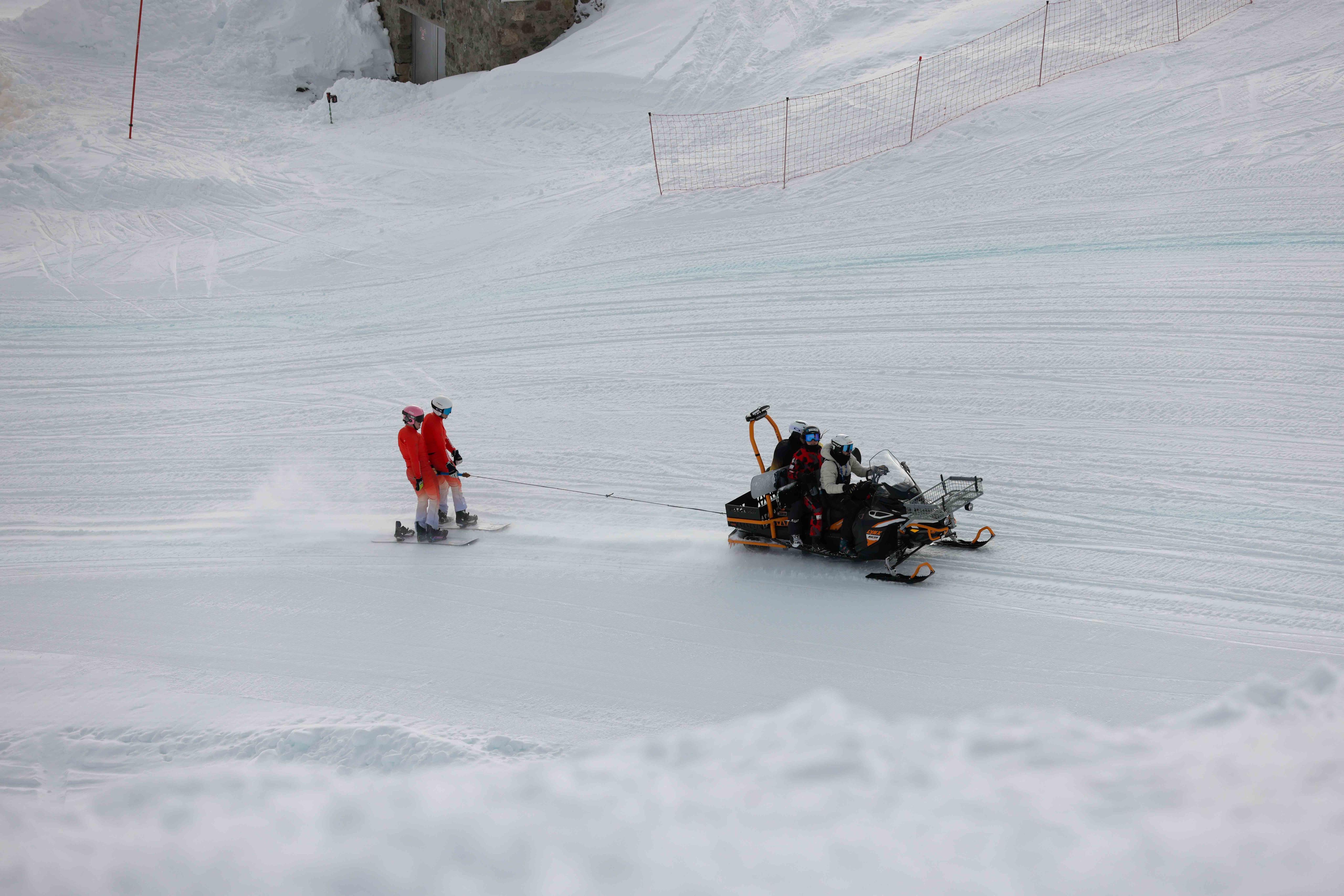 Laurin Furrer moving through the ski area